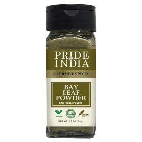 Pride of India | Bay Leaf Powder 1.7 oz (4.3 gm) Small Dual Sifter Jar | Fresh & Authentic Bay Leaf Ground | Gourmet Spice | Good for Seasoning S