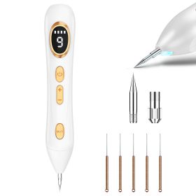 Portable Skin Tag Remover Pen With LED Light 9 Intensity Gears Cordless Rechargeable Skin Tag Removal Kit Intended For Common Warts Mole Skin Tag (Color: White)