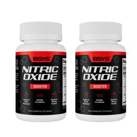 BSYS Nitric Oxide Support  Promotes Healthy Blood Flow  Vascular Relaxation  Muscle Oxygen & Nutrient Delivery  Fatigue Resistance  WorkoutPerfor (Option: Two bottles)